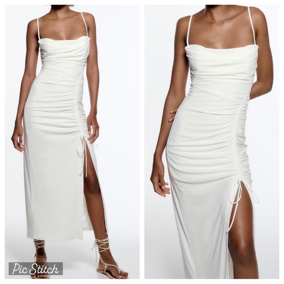 ZARA | Draped Midi Dress - Picture 1 of 6